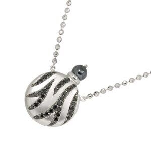 Black Diamond 0.66ct Haematite Necklace 18K WG White Gold